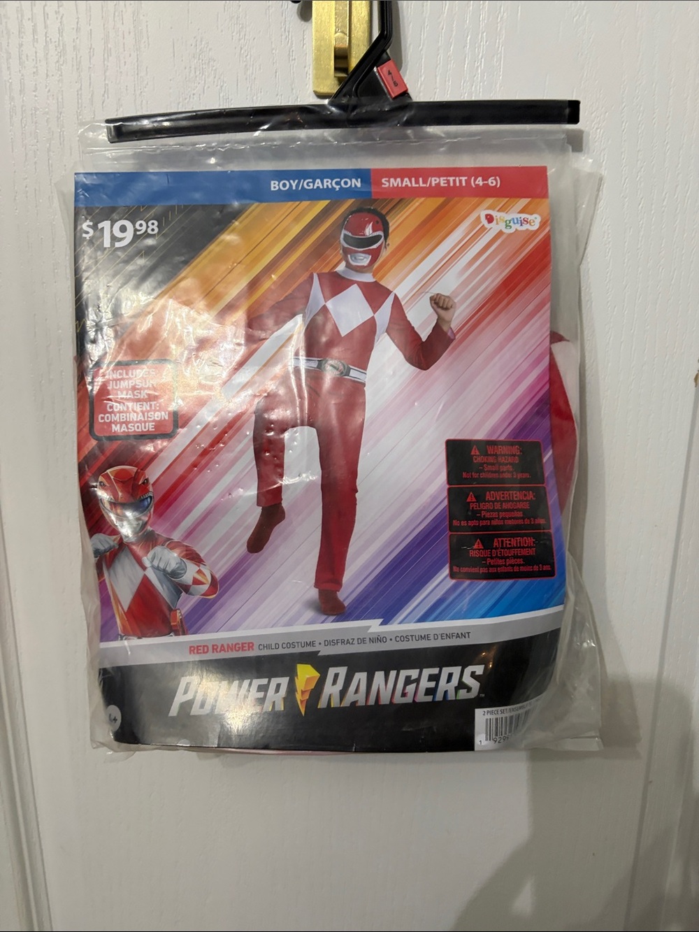 Power Ranger Red Kids Superhero Costume with White Diamond Accents